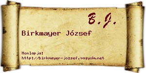 Birkmayer József névjegykártya