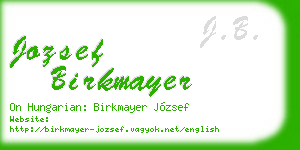 jozsef birkmayer business card